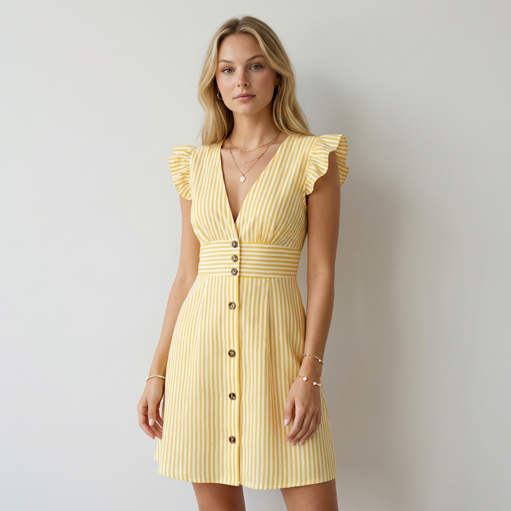 Marina | Vestido Rayas Botones