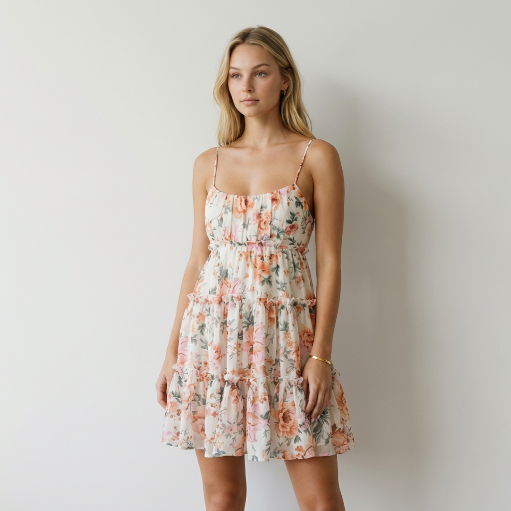 Luna | Vestido Floral Volantes