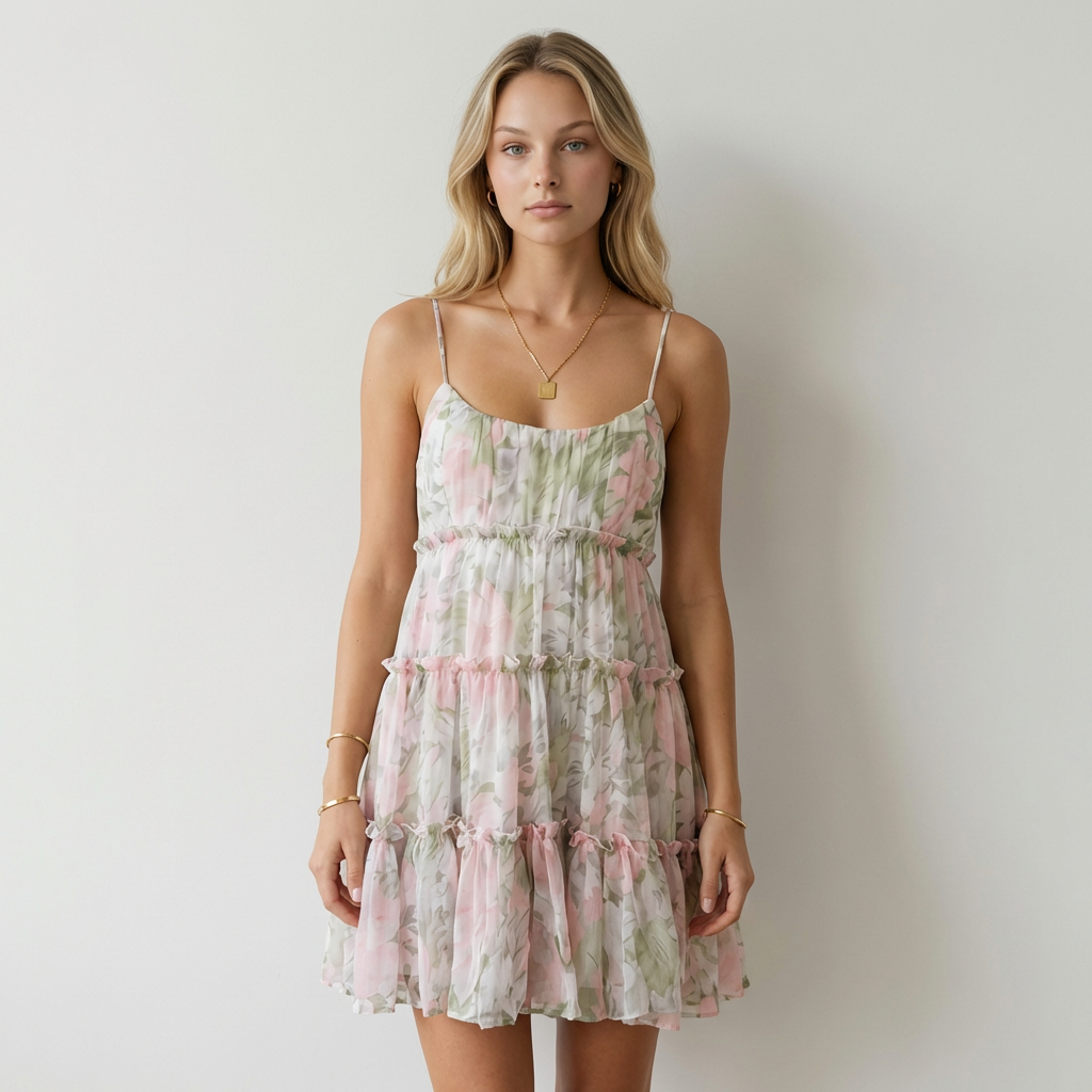 Luna | Vestido Floral Volantes