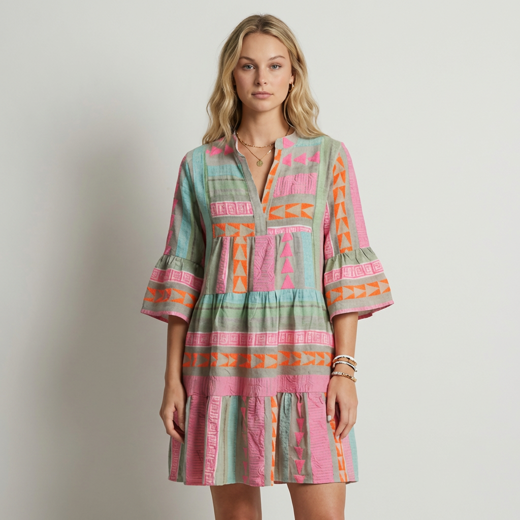 Lucía | Vestido Mini Estampado Boho