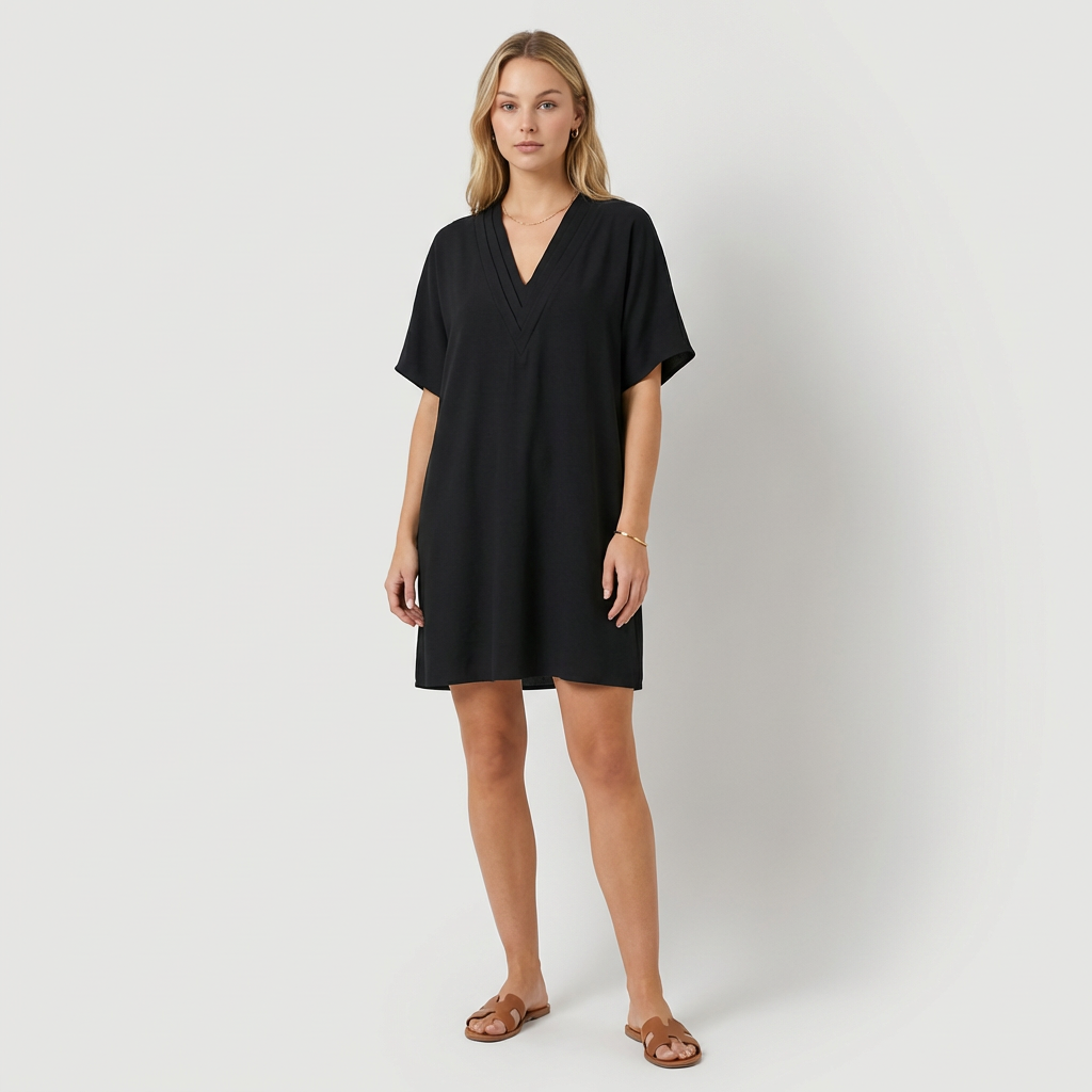 Mirabela | Elegante vestido con escote en V drapeado