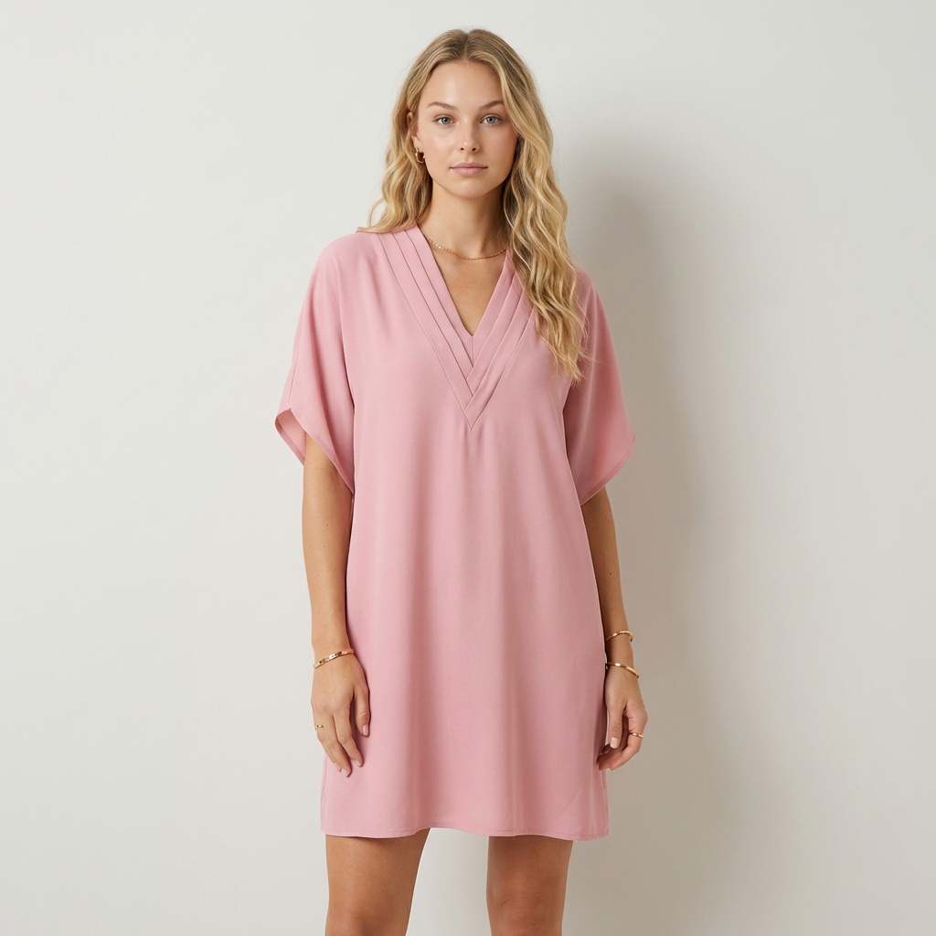 Mirabela | Elegante vestido con escote en V drapeado