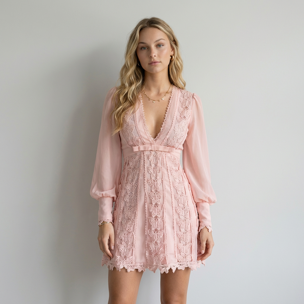 Isabella | Vestido Rosa Encaje