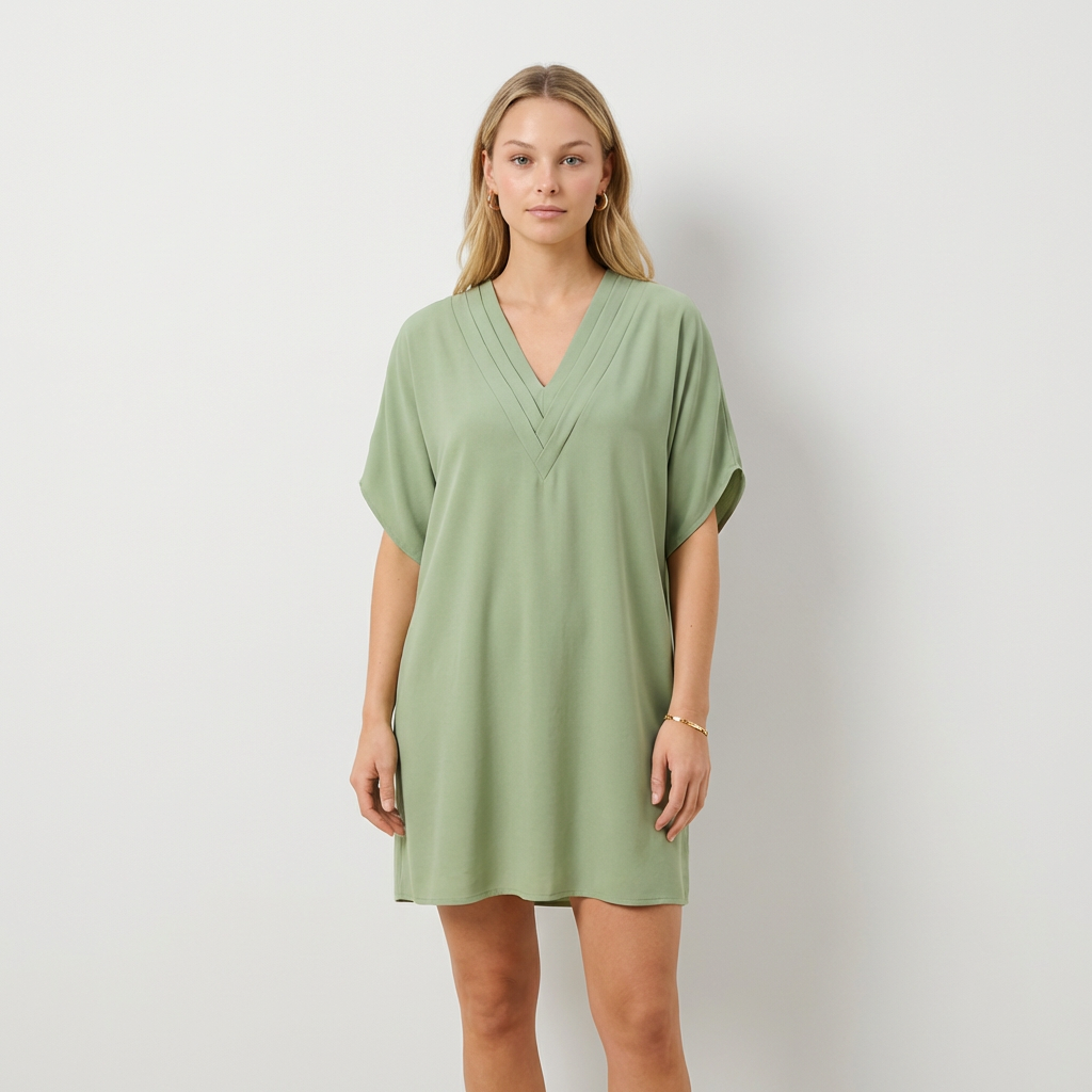 Mirabela | Elegante vestido con escote en V drapeado