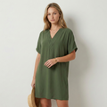 Mirabela | Elegante vestido con escote en V drapeado