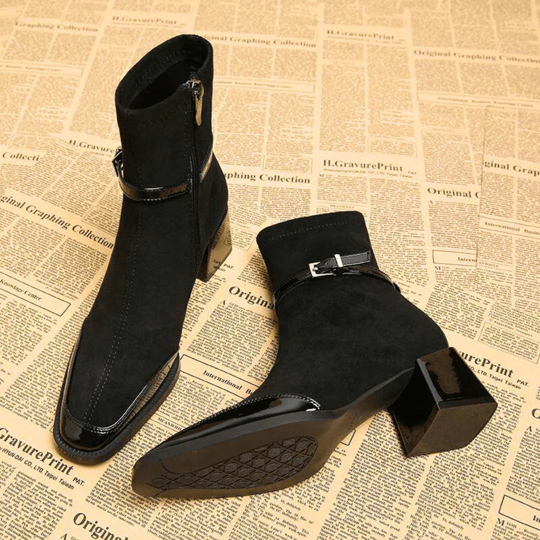 Alicia | Botines de efecto ante con hebilla