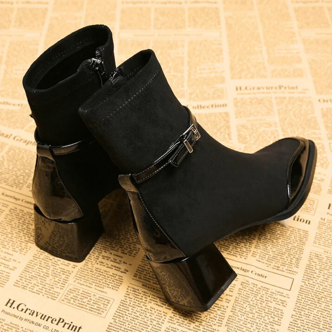 Alicia | Botines de efecto ante con hebilla